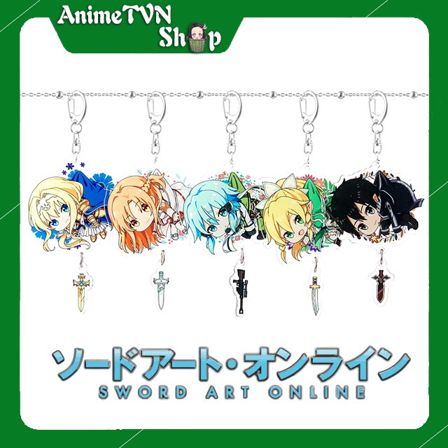 Móc khoá Mica anime Sword art Online - SAO (Loại Treo nhân vật ) - Nhựa Cứng Acrylic In 2 mặt sắc nét ( ảnh thật )