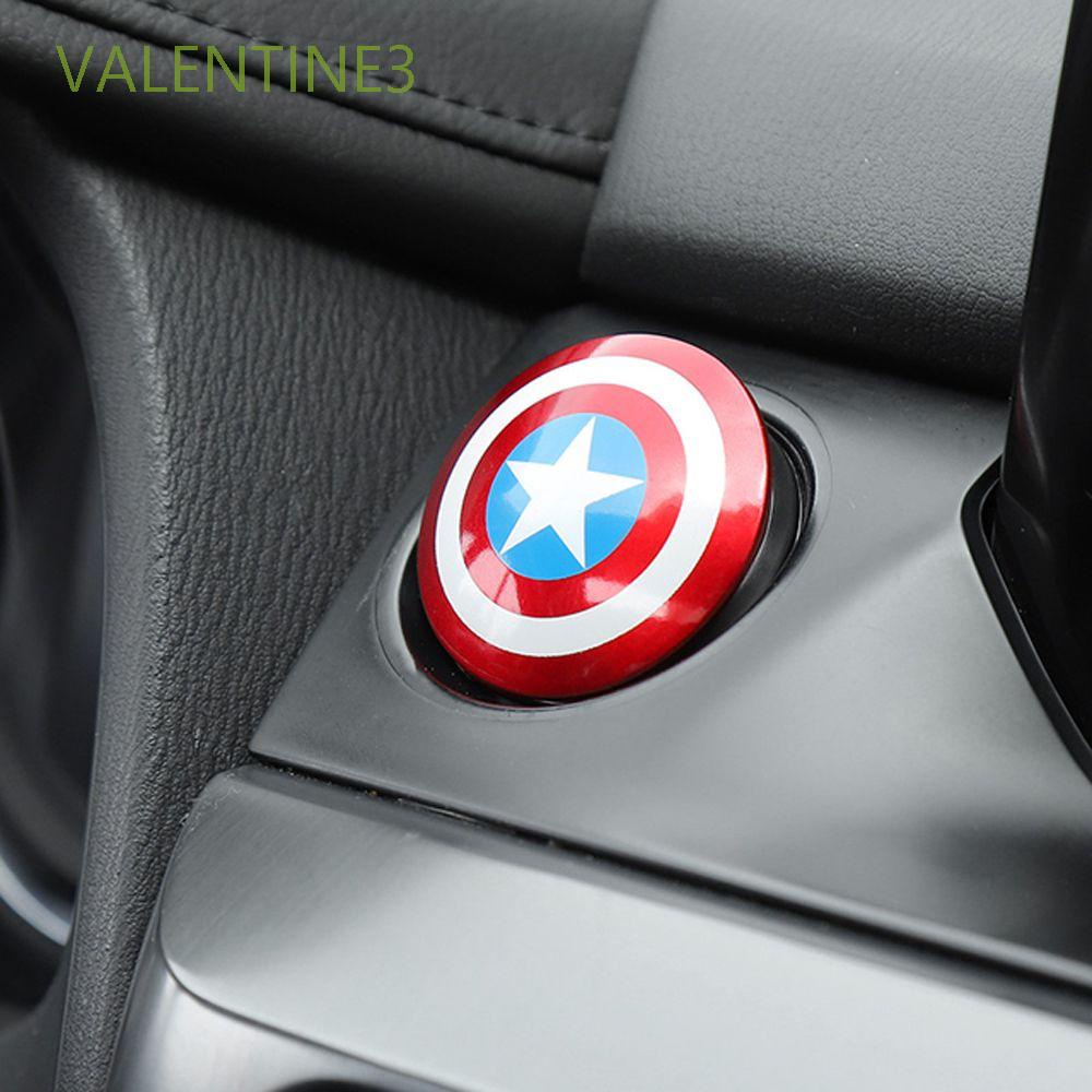 Miếng Dán Trang Trí Nút Khởi Động Xe Hơi Hình Captain America 3d Cho Xe Hơi Valentine3 Ốp