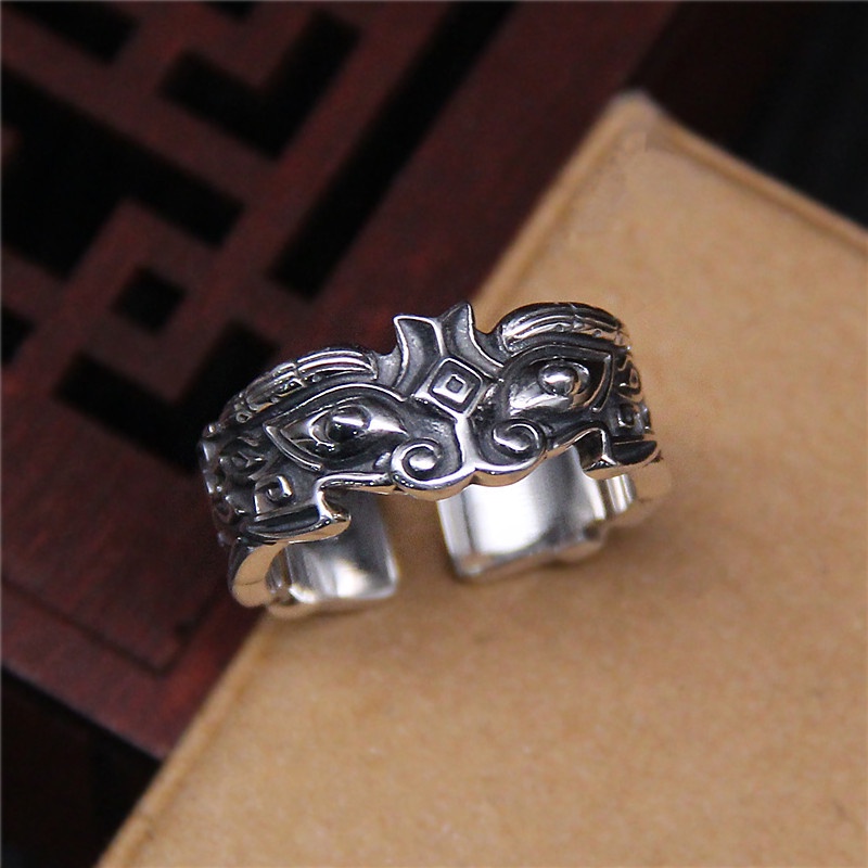 Nhẫn nam nữ tròn Unisex màu bạc Thời trang SAZ chất liệu Titan đẹp đơn giản - Nhẫn Yang Ring