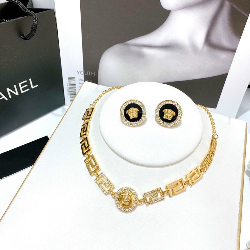 set vòng cổ đính đa tròn hot trend