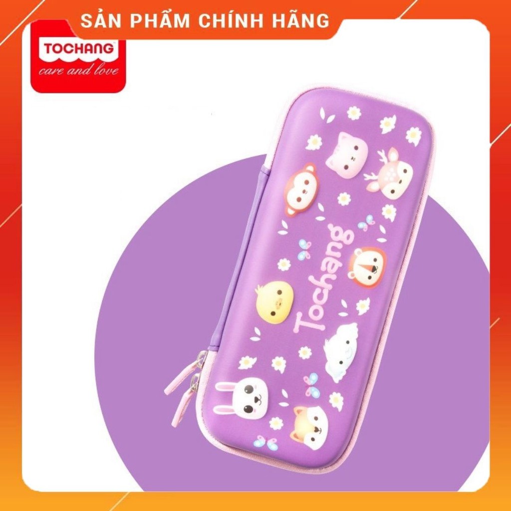 Hộp Bút Tochang Chính Hãng Họa Tiết In Nổi 3D Sinh Động, Siêu Nhẹ, Chống Thấm Nước Cho Bé Tiểu Học Khủng Long