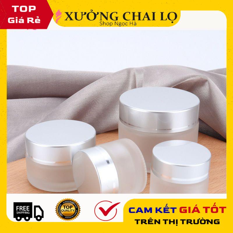 Hũ Chiết Mỹ Phẩm ❤ GIÁ RẺ NHẤT ❤ [30g, 50g] Hũ Chiết Mỹ Phẩm Thủy Tinh Nắp Vàng, Bạc đựng kem face , phụ kiện du lịch
