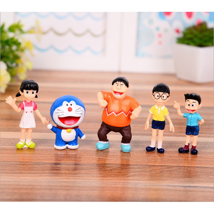 Full bộ tượng Doraemon và các bạn quà tặng trang trí