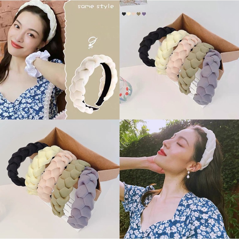 New style summer wide braided braided hairband for women suitable for washing face