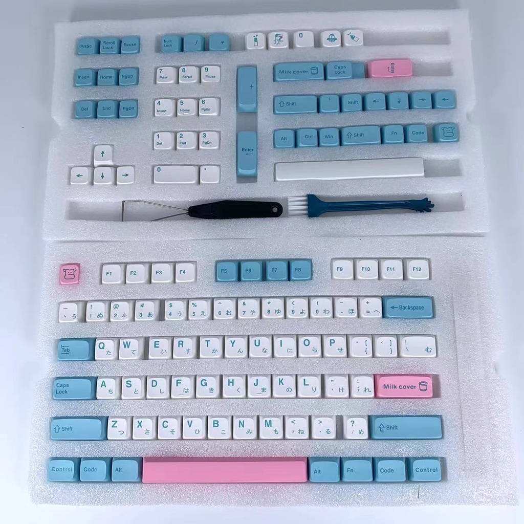 Milk cap keycap cute pink PBT sublimation Nắp Đậy Chìa Khóa Màu Hồng PBT Dễ Thương Dành Cho XDA Profile fit 61/64/84/87/98/108