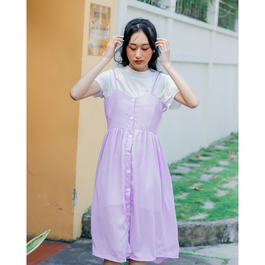 Set Đầm Dây Nút Trước + Áo by LEO's clothing