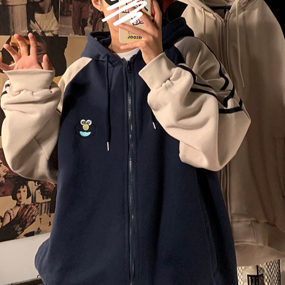 Áo khoác hoodie có mũ trùm đầu kích thước rộng thời trang cho giới trẻ