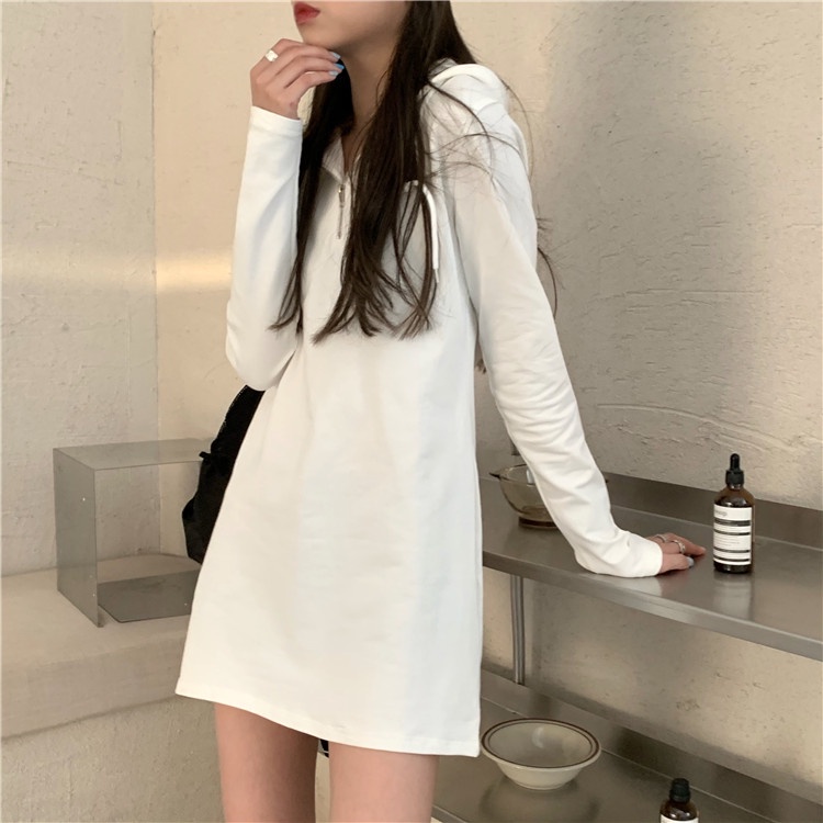 Đầm Hoodie Thiết Kế Đơn Giản Thời Trang Theo Phong Cách Hàn Quốc Cho Nữ