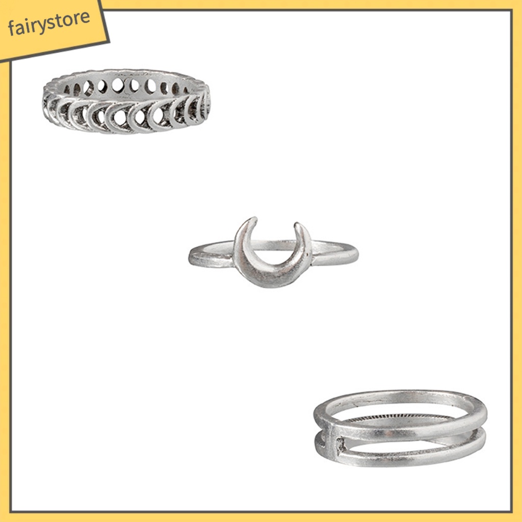 Bộ 7 Nhẫn Đeo Tay Phong Cách Retro Xinh Xắn