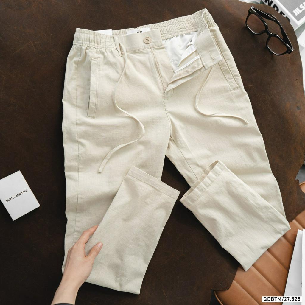 Quần Đũi Dài Nam Bentino, Chất liệu vải đũi co dãn thoáng mát, form slimfit, hàng VNXK - DB41