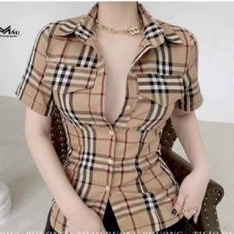 Áo sơ mi caro phối túi vải đẹp sang trọng.