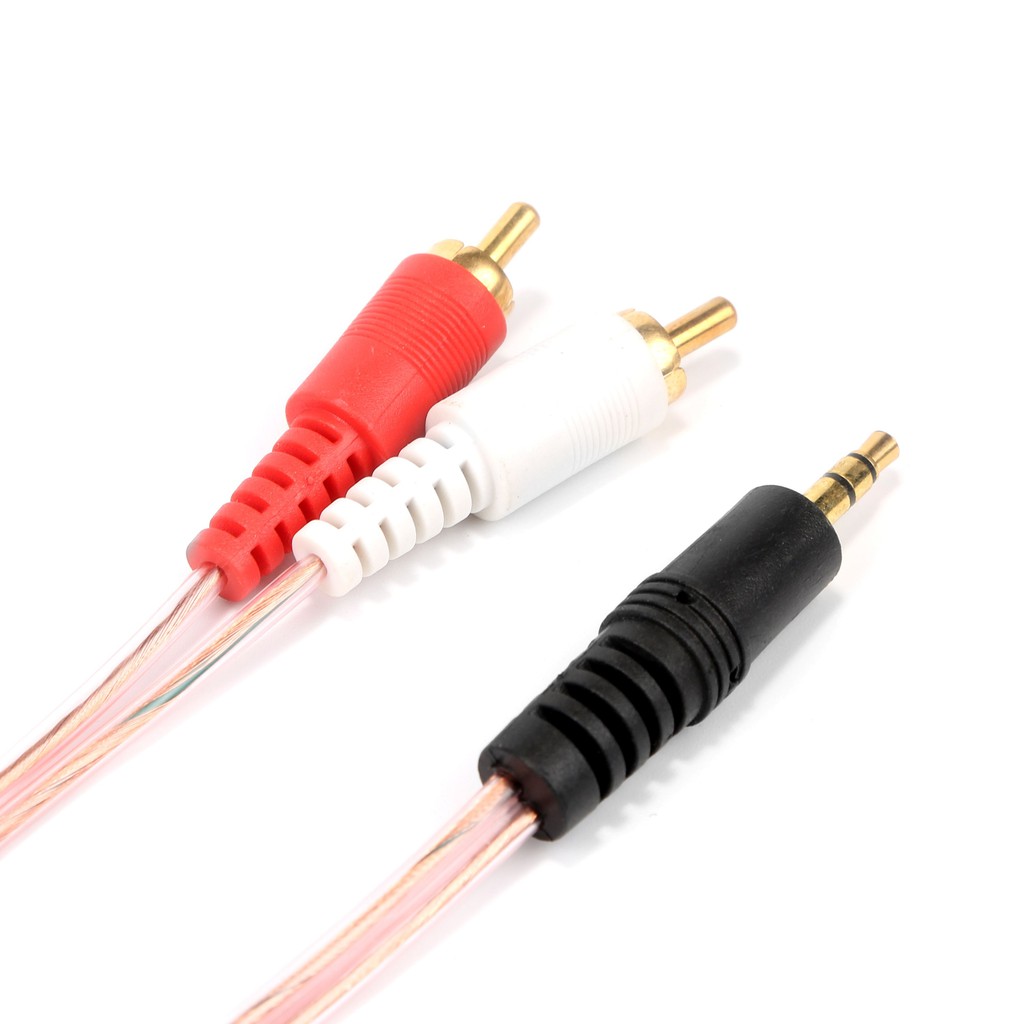 Cáp âm thanh 3.5mm sang 2 RCA dành cho điện thoại tai nghe loa jack cắm màu đen dài 1.5m/3m/5m/10m