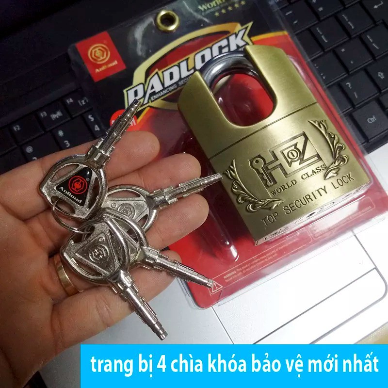 ổ Khóa Chống cắt Bẻ Khóa PadLock Vân Đồng loại Lớn size 60mm - Hàng tốt