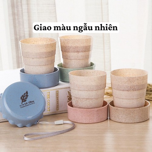 Cốc uống nước 🥛SALE🥛 Cốc lúa mạch gấp gọn thông minh đa năng bỏ túi nhỏ gọn tiện dụng an toàn cho sức khỏe