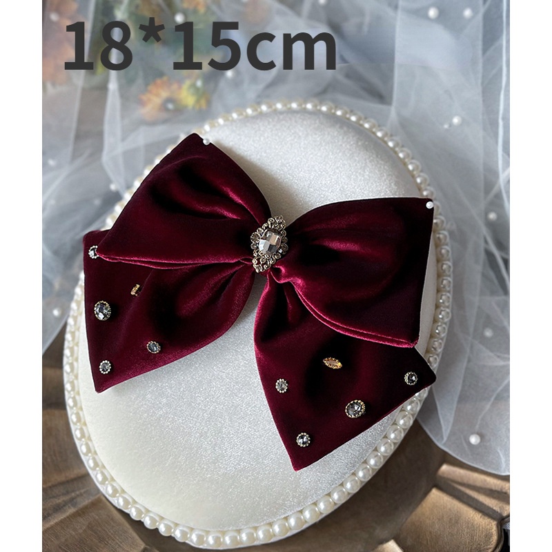 Nơ Cài Tóc Cô Dâu Màu Đỏ Rượu Thời Trang Cổ Điển