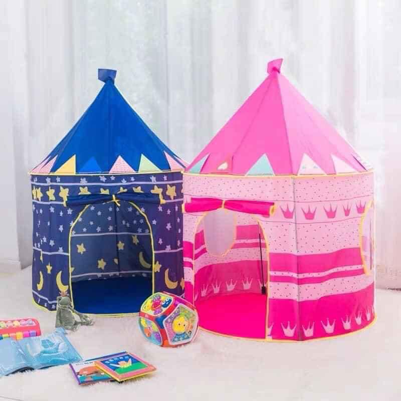 [Lều cho bé]  Lều/ Cung điện công chúa hồng cao cấp tiện gấp gọn dã ngoại kèm túi bóng 100 trái