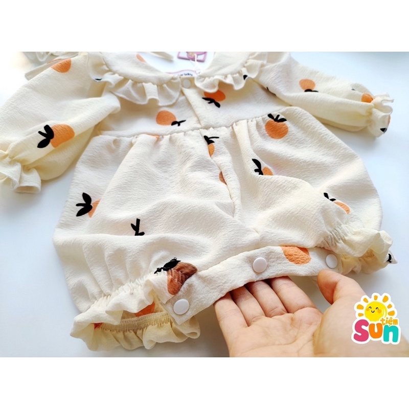 𝗧𝗮̣̆𝗻𝗴 𝗺𝘂̃ 𝘃𝗮̀ 𝗴𝗶𝗮̀𝘆 𝘃𝗮̉𝗶 Size 3-12kg  Vải đũi xốp hạt nhẹ mát  Body cho bé gái sơ sinh