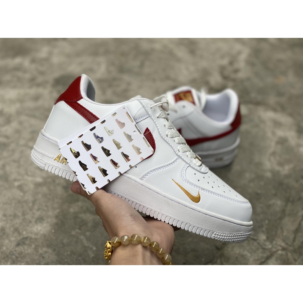 Giày jd af1 red trắng vạch đỏ chuẩn - 𝐅𝐮𝐥𝐥𝐛𝐨𝐱 bill giấy gói + ảnh thật