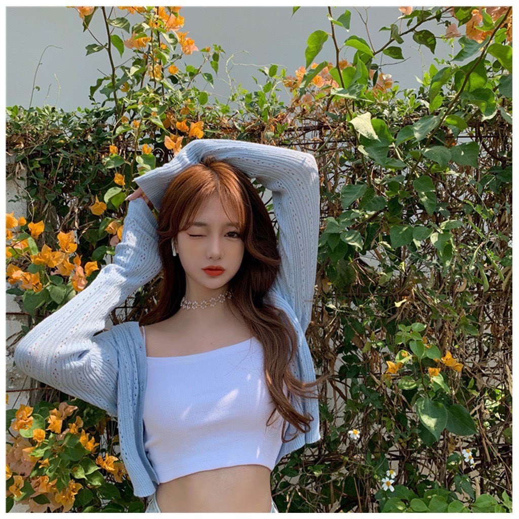 Áo 2 dây sợi bún 100% cotton, áo croptop ôm mặc trong siêu mát thời trang SOMINO