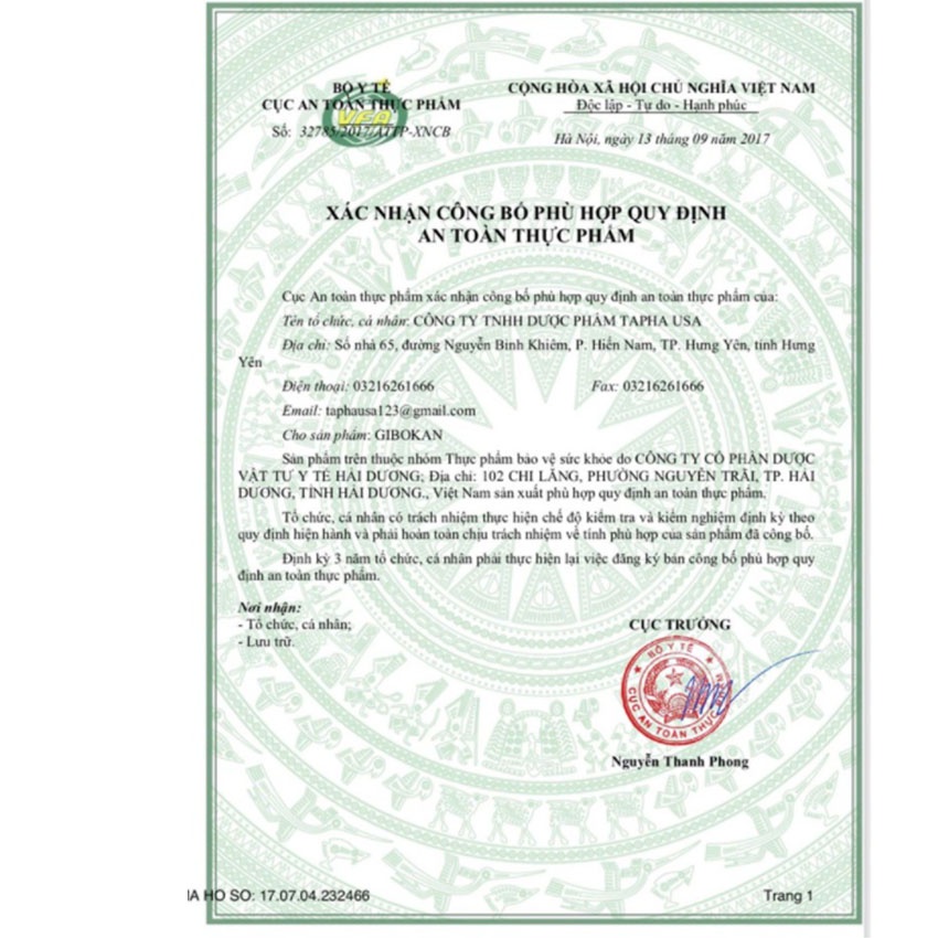 GIBOKAN giúp giảm các triệu chứng của thiểu năng tuần hoàn não hộp 60 viên , Gia Hân