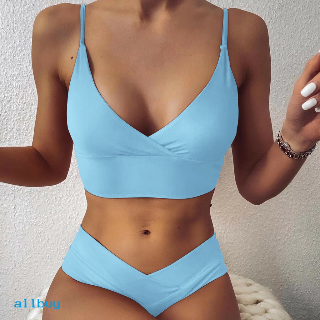 Bộ Đồ Bơi Bikini Hai Mảnh Dây Chéo Phía Trước Dành Cho Nữ