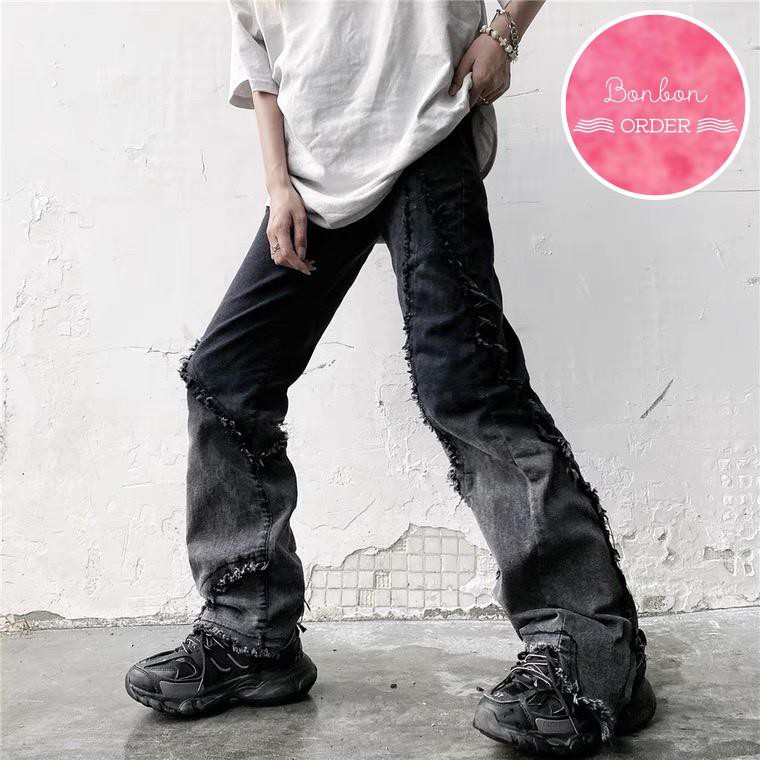 QUẦN JEAN ULZZANG ỐNG RỘNG RÁCH CỰC NGẦU -