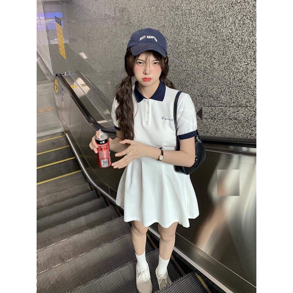 Váy Thun Polo Cosmos Basic 💙 HD Clothings 💙 Đầm cộc tay cổ bẻ đuôi cá, thiết kế đơn giản, kiểu dáng trẻ trung, nâng động