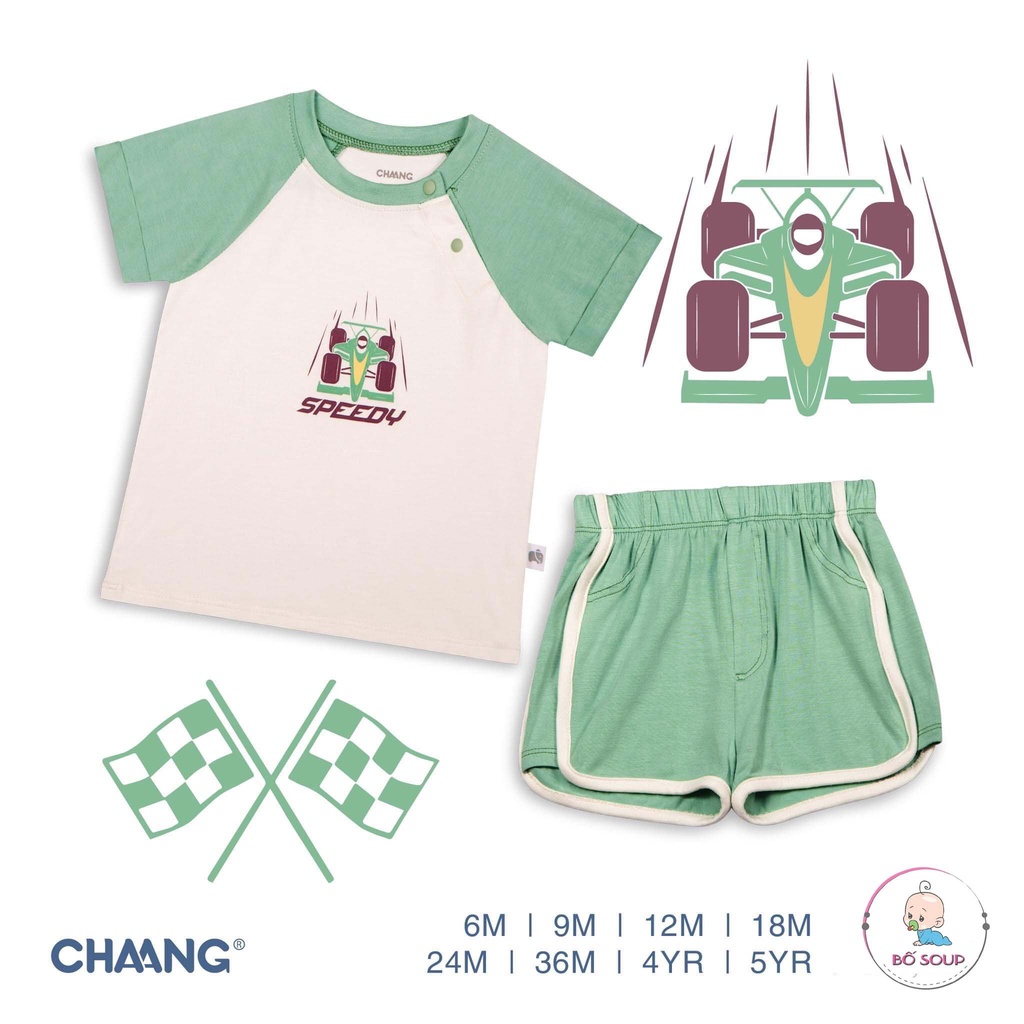 Bộ cộc tay chính hãng Chaang cho bé trai bé gái