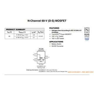 Mosfet kênh N - SI2308BDS