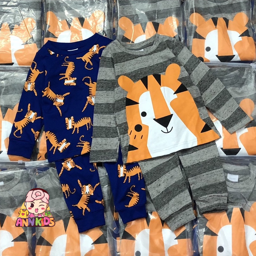 Bộ dài tay thu đông cho bé trai - Set 2 bộ cotton dày tay hổ Next cho bé trai size 2-7t (form nhỏ)