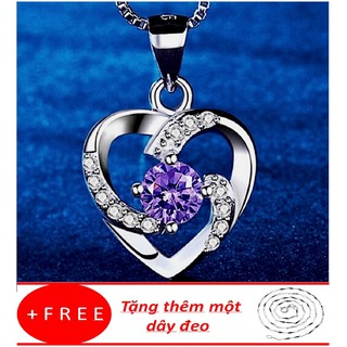 Dây chuyền bạc nữ 925 mặt trái tim phong cách Hàn Quốc