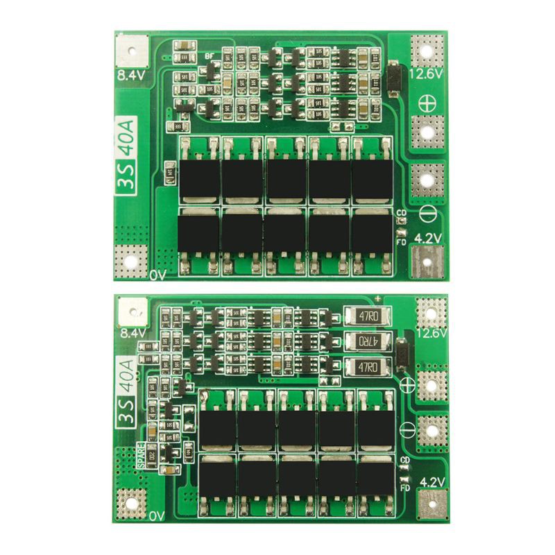 Mô đun bộ sạc pin lithium 3S 40A bảo vệ PCB BMS cho động cơ khoan 12.6V có cân bằng