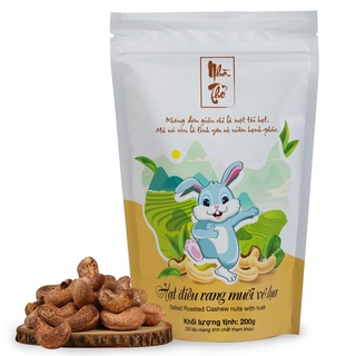 200Gr size A (395-465 hạt/kg) Hạt điều nguyên hạt Bình Phước  rang muối vỏ lụa Nhà Thỏ