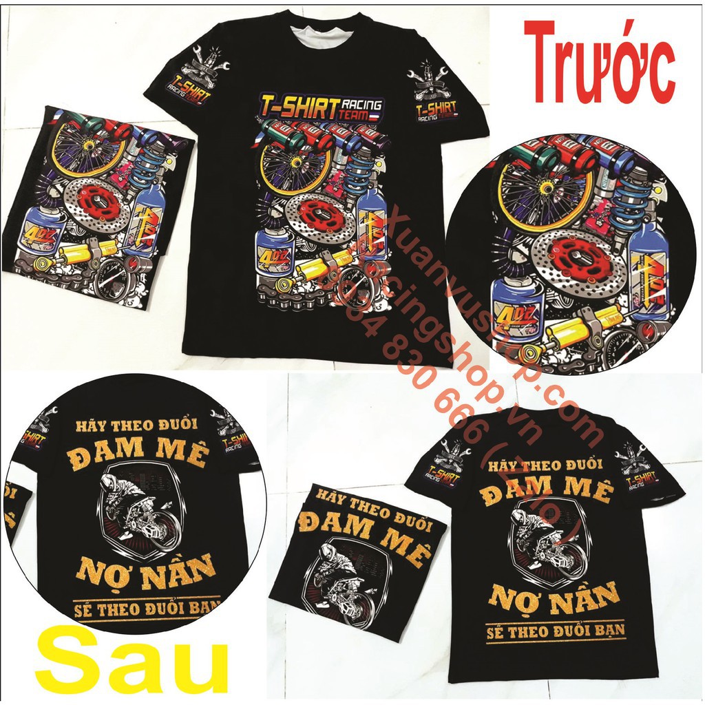 Áo thun đua RACING -   Xe DRAG  - TSHIRT RACING TEAM  Nhiều Mẫu  Bảo Hành Bong Tróc Trọn Đời .