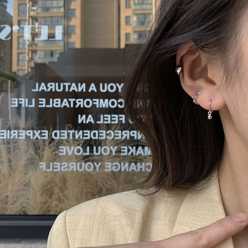 Khuyên tai dạng vòng hình học phong cách Hàn Quốc thanh lịch cho nữ