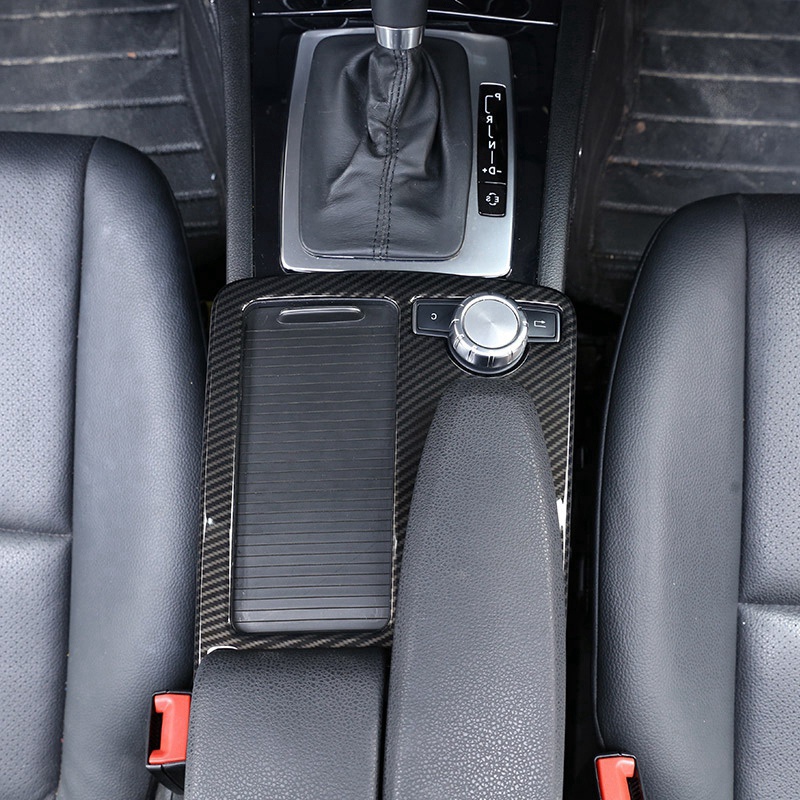 Khung Nhựa ABS Sợi Carbon Trang Trí Bảng Điều Khiển Trung Tâm Xe Hơi Mercedes Benz E Class C Class W204