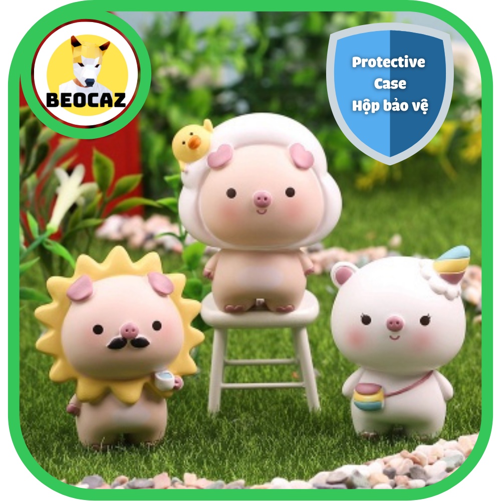 [Full Box Tặng Hộp Bảo Vệ] Mô hình lợn cầu vồng heo hồng Rainbow Piggy dễ thương may mắn trang trí quà tặng Beocaz