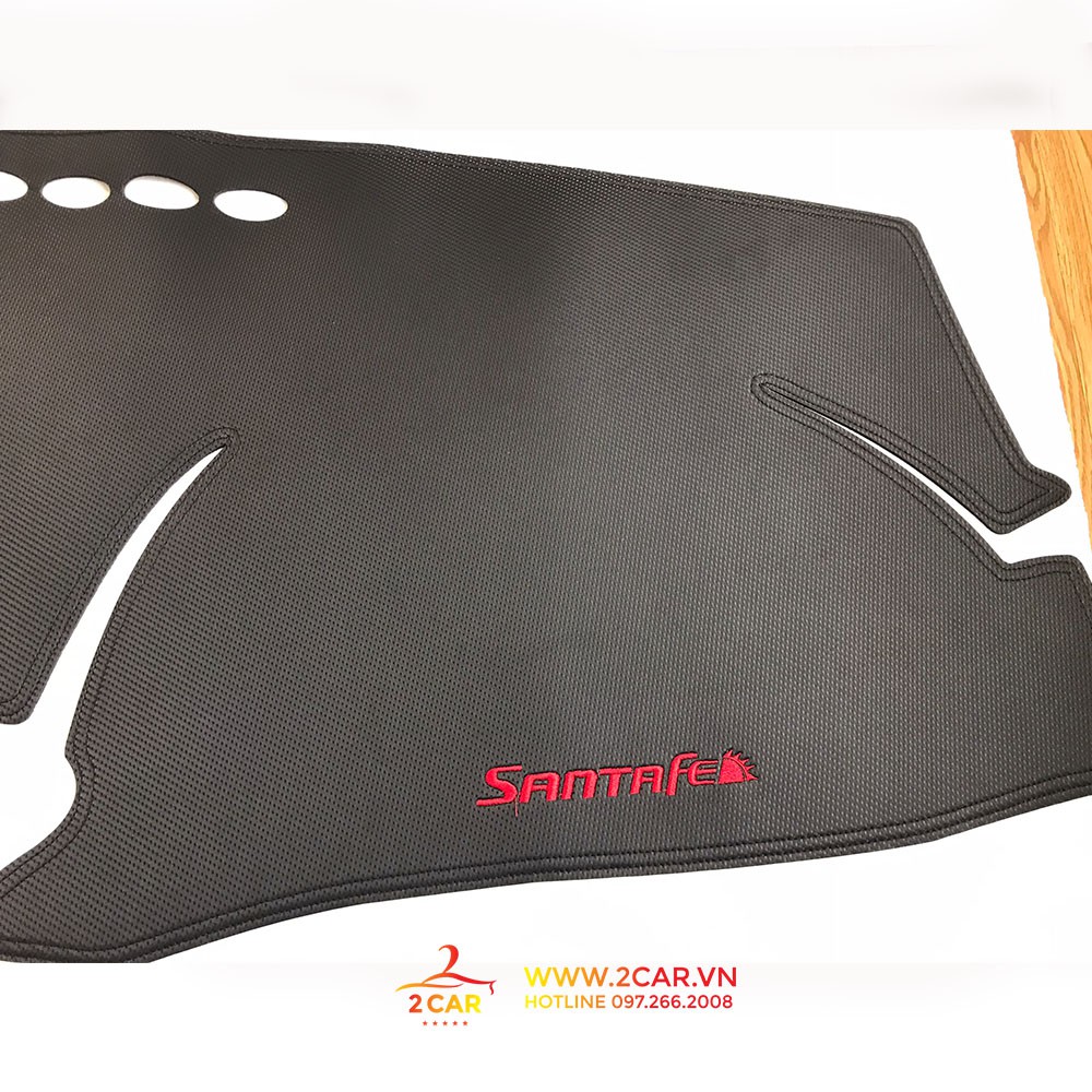 Thảm taplo da CARBON xe Hyundai Santafe 2019- 2020 2021 2022 2023 mẫu da vân Cacbon cao cấp