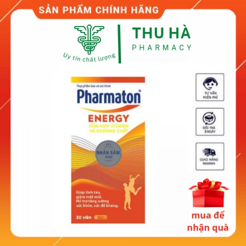 Viên uống Pharmaton energy bổ sung vitamin tổng hợp và khoáng chất ( hộp 30 viên)