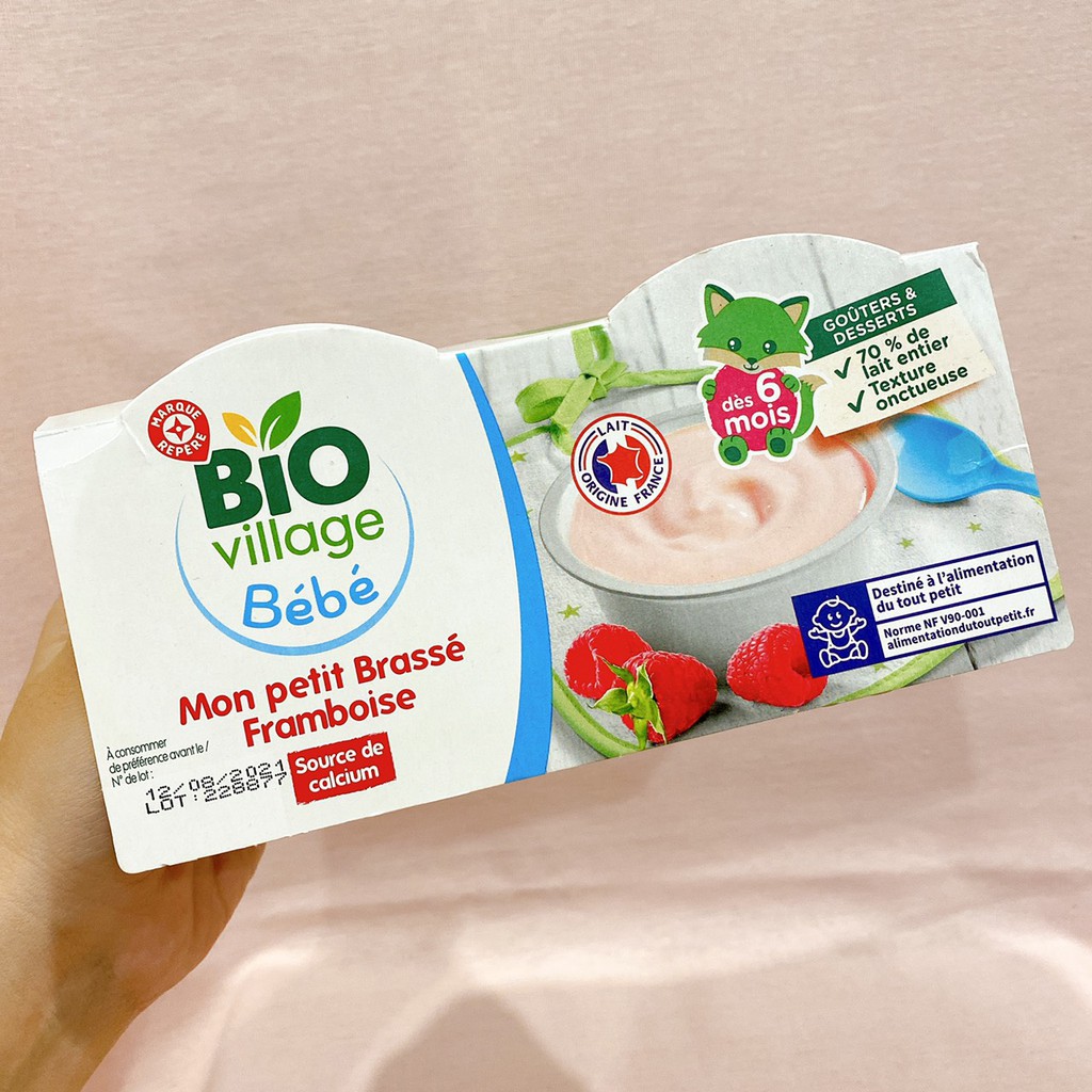 [Lẻ 1 hũ 100gr] Sữa chua / Váng sữa hữu cơ Bio Village BeBe 6M+ AIR 100gr_Date 12/2022 - 02/2023