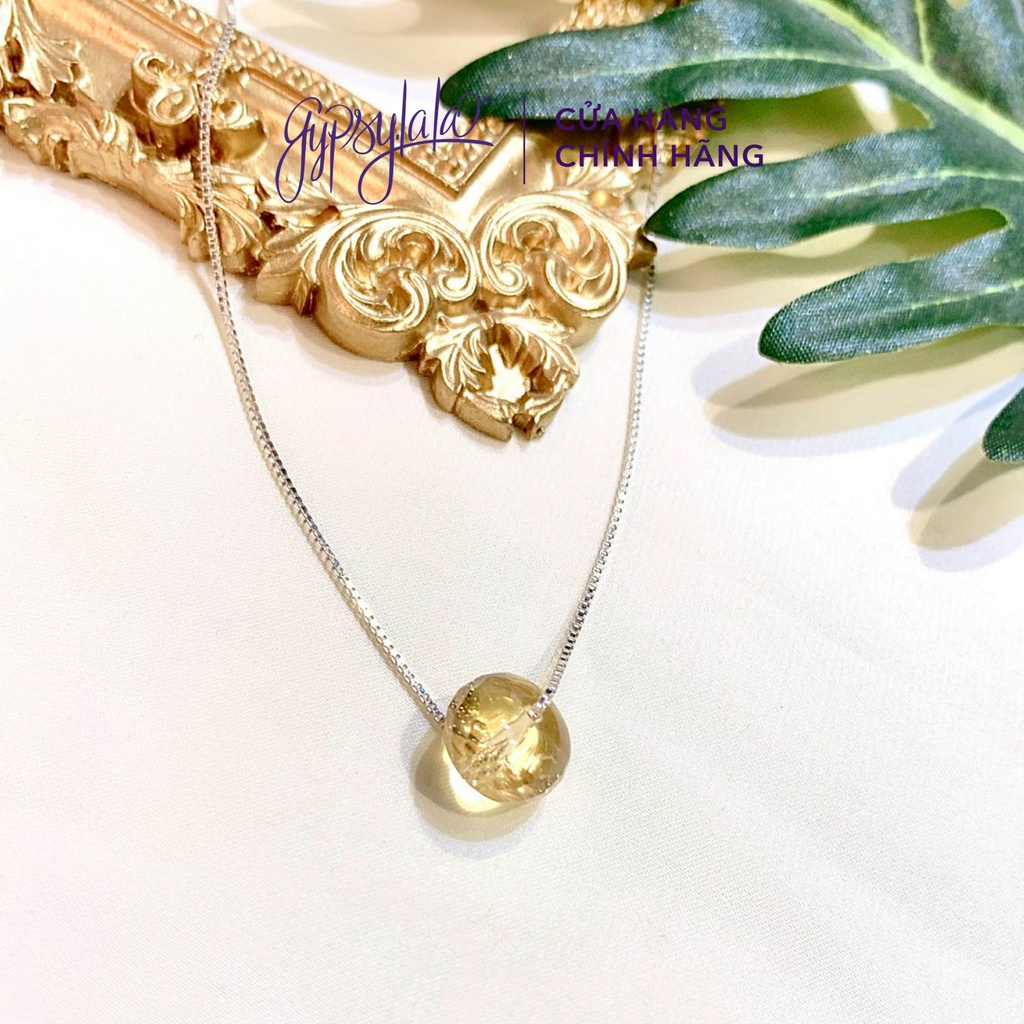 Dây Chuyền Xỏ Ngang Đá Thạch Anh Vàng Thiên Nhiên Tài Lộc  SP002607 Gypsy.lala