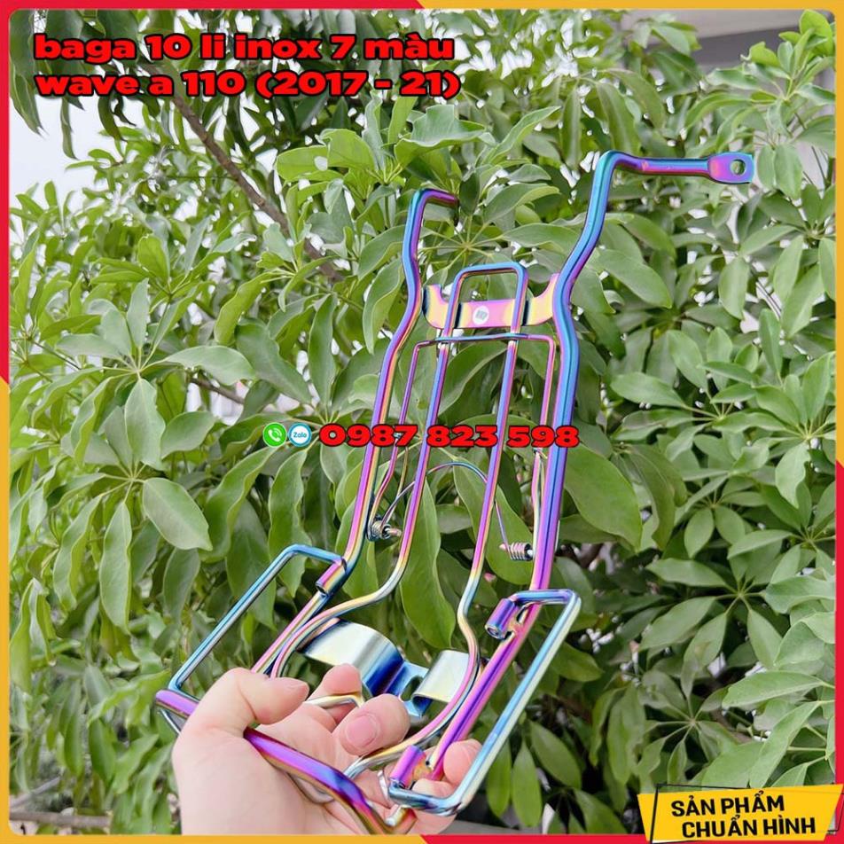 ✅ Baga Wave 110  Mẫu 10 Li Inox Xi 7 Màu Titan ✅