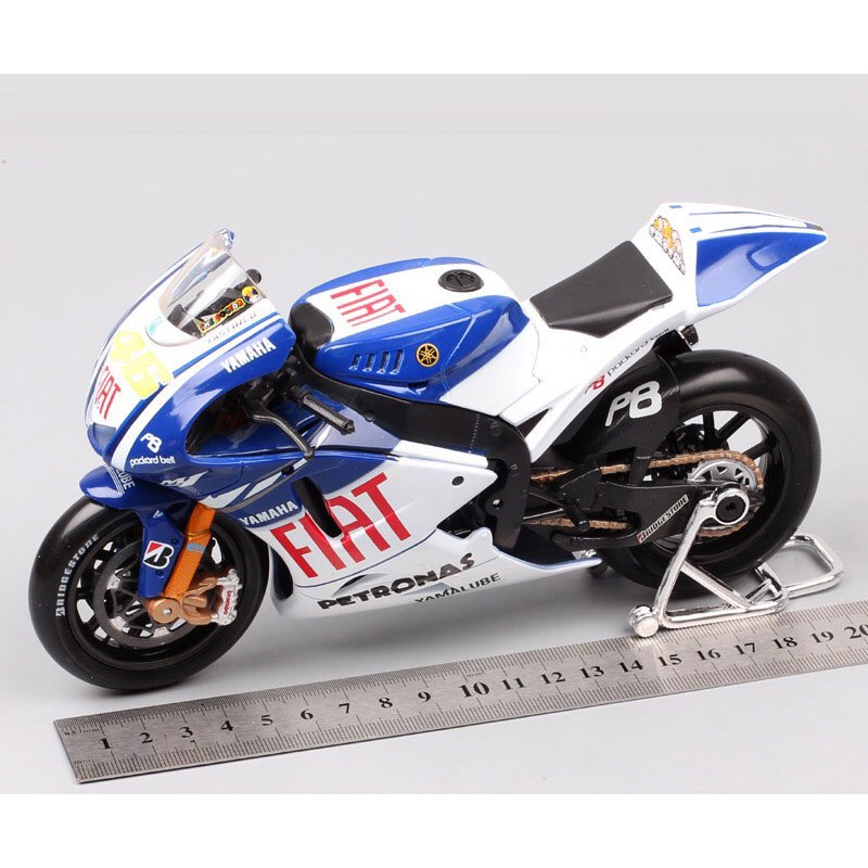 XE MÔ HÌNH MOTO Siêu Xe YAMAHA FIAT YZR M1 Team Moto GP 2009, Valentino Rossi - Maisto tỷ lệ 1:10