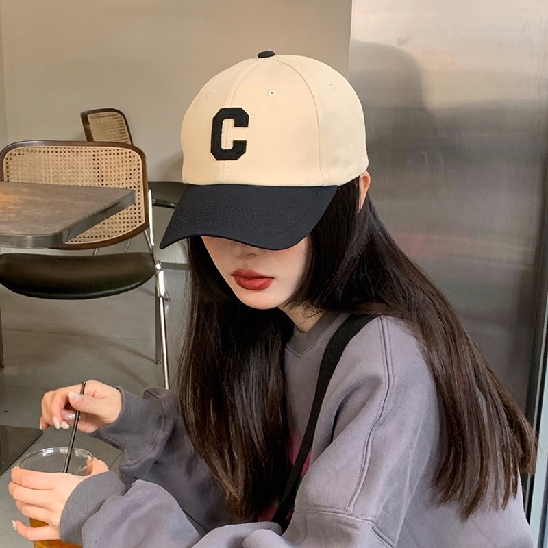 Mũ Lưỡi Trai Họa Tiết Chữ C Phong Cách Hàn Quốc Cá Tính Cho Nữ