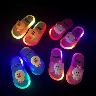 Dép quai ngang họa tiết Hello Kitty viền có đèn LED phát sáng đáng yêu dành cho trẻ em chọn size inbox 5.0