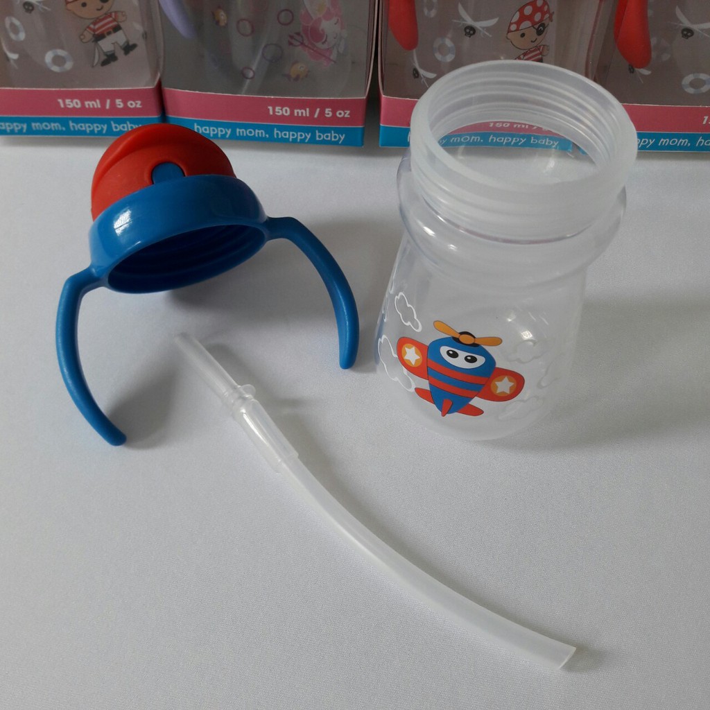 Bình nước ống hút cho bé 150ml Upass (tặng cọ rửa)