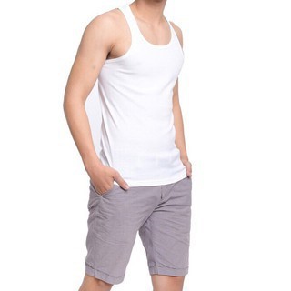 Áo ba lỗ nam trắng lót balo cotton 3 co giãn như áo thun thấm mồ hôi tập gym