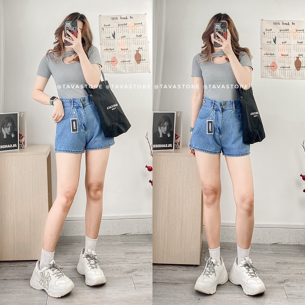 Áo croptop cổ chéo