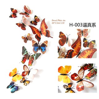 Decal dán tường Bướm nâu xinh đẹp