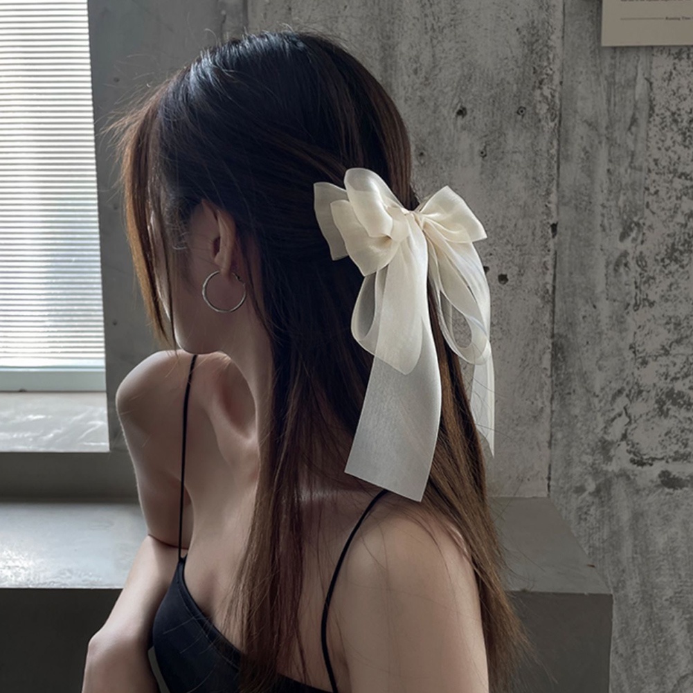 Kẹp TóC HìNh Nơ 21cm MàU TrắNg Đen ThờI Trang Cho Nữ